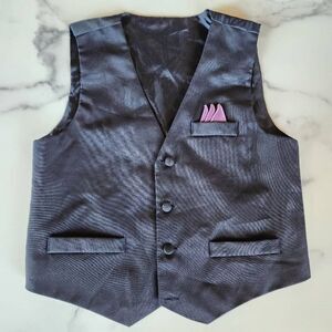 Boys formal suit vest black size 10